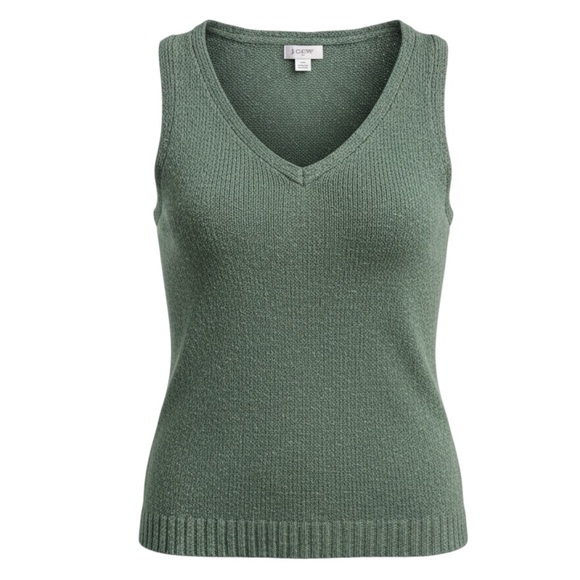 J. Crew Tops - J Crew | NWT Green Beach V-Neck Knit Tank Top Size XS